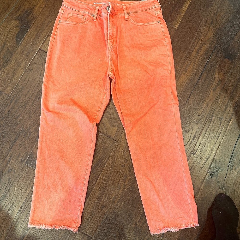 CHICOS SO SLIMMING GIRLFRIEND CROP SZ 1 ORANGE